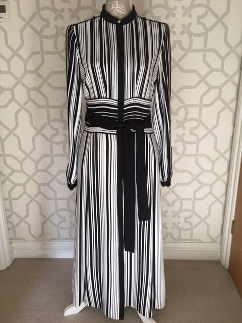 Karen millen graphic stripe midi dress hotsell