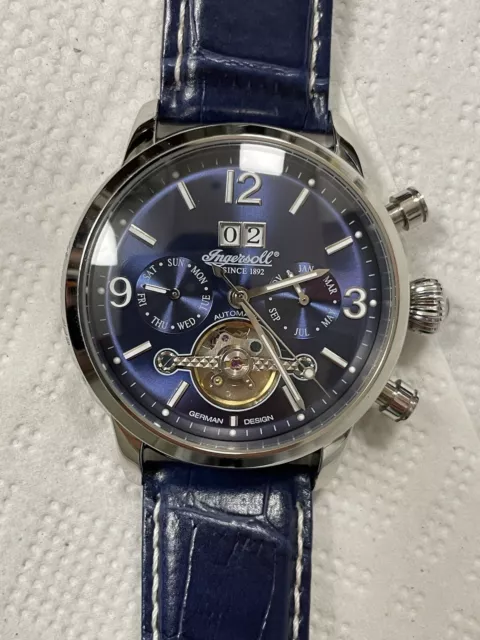 Ingersoll Herrenuhr Automatik Blau Sehr Guter Zustand