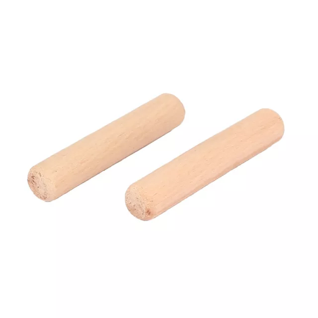 Espiga de madera 100pcs Cajón armario 10x50mm madera estriada redonda artesanía 2