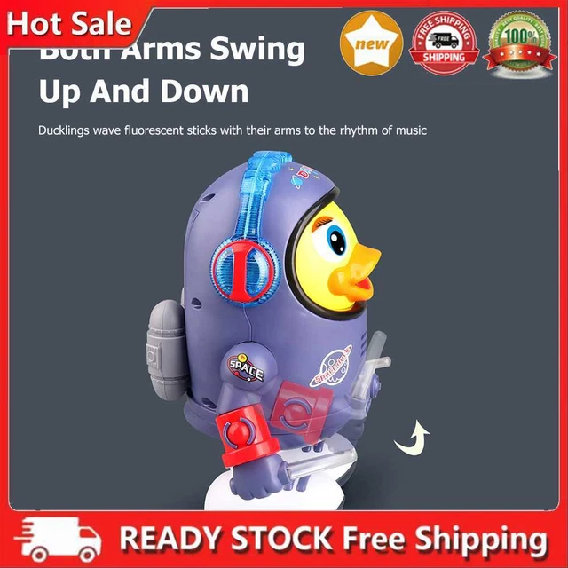 Electric Noisy Duck Toys Battery Powered with Music Light for Kids Holiday Gifts