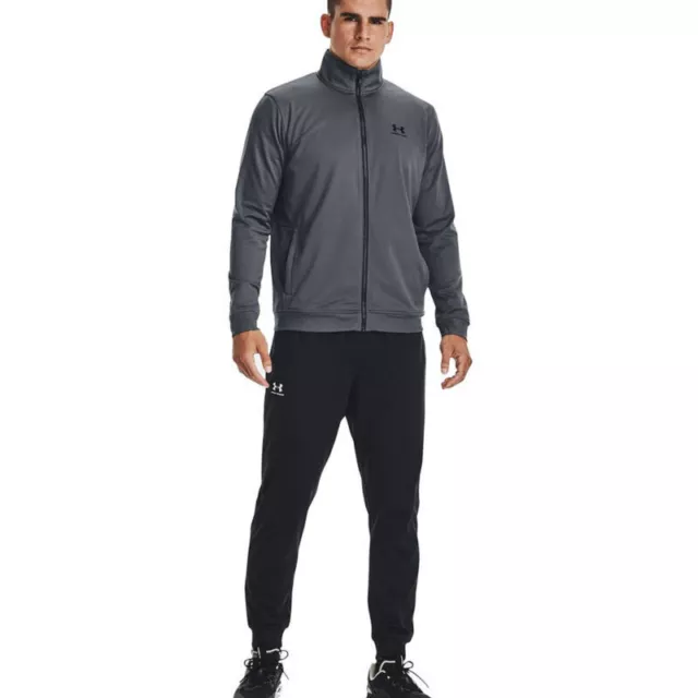 Under Armour Jacket Mens UA Sportstyle Smooth Knit Tricot Full Zip Grey 3