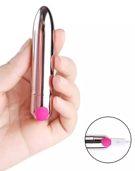 Neuf, vibromasseur stimulant Clitoris / anal USB 10 vitesses h=9 cm / d=2 cm