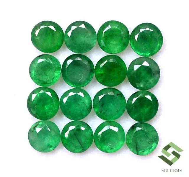 4 mm Natural Emerald Round Cut Lot 17 Pcs 4.78 CTS Calibrated Loose Gemstones 2
