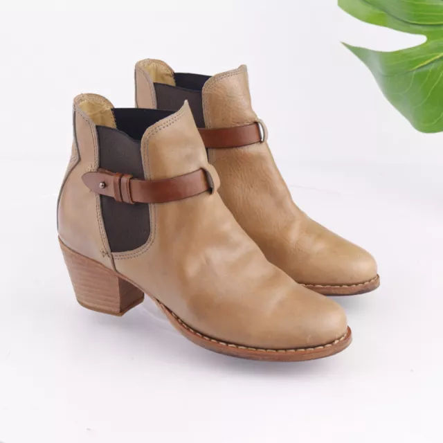 Rag Bone Women's Durham Boot Size 7 Block Heel Chelsea Brown Distress Leather 2