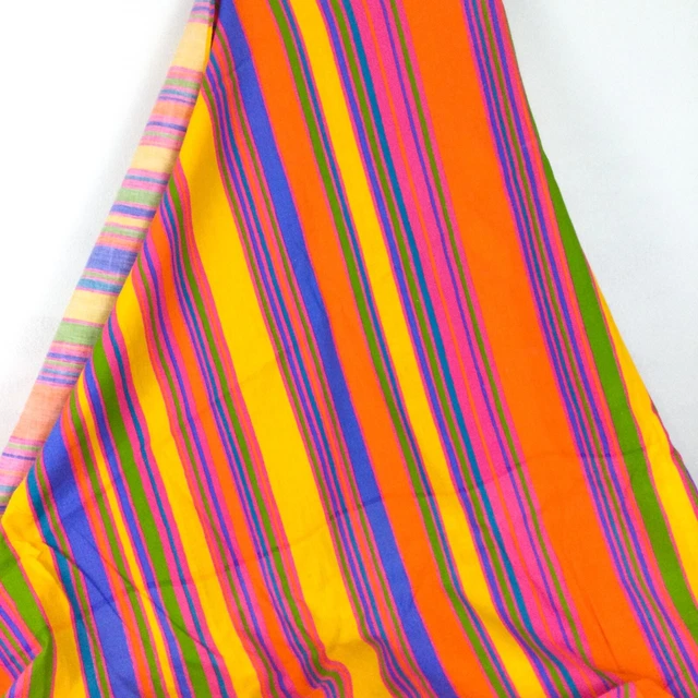 vintage 70s Leon & Rosenblatt colorful striped half circle fabric remnant