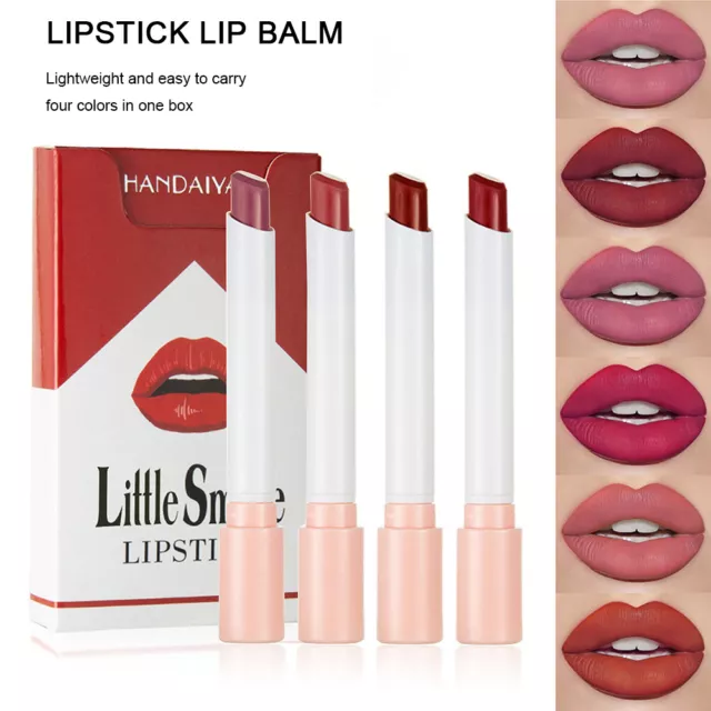 fr 4 Colors Nude Pink Red Lip Blam Waterproof Long Lasting for Women Lipstick Gi 2