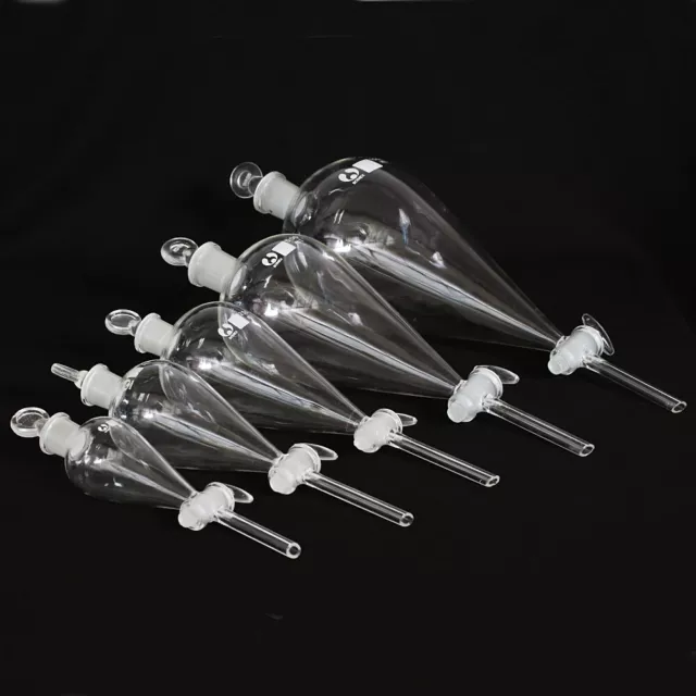 NEW ! 60ML~~1000ML Lab Glass Separatory Funnel with Stopcock Chemistry Glassware