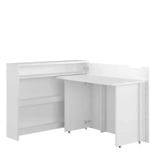 Lenart scrivania richiudibile Off. Consus cm115x27-136x93H destra Bianco opaco