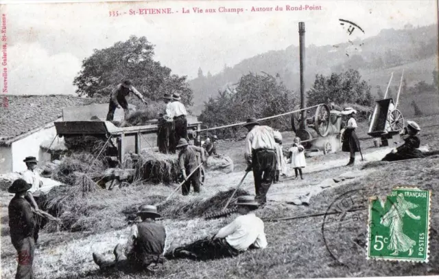 Cpa 42 Saint Etienne La Vie Aux Fields Around The Round Point (The Batting Harvest