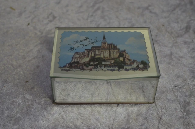 Boîte à Bijoux Vintage Années 50 "La Rochelle" - Coffret En Verre Miroir Biseauté