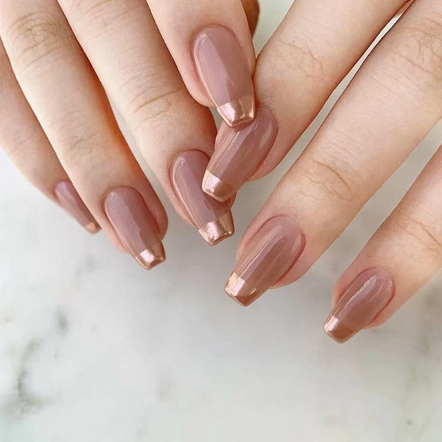 Long Ballerina False Nails Star Pink Crystal Nail Tips  Women Girls