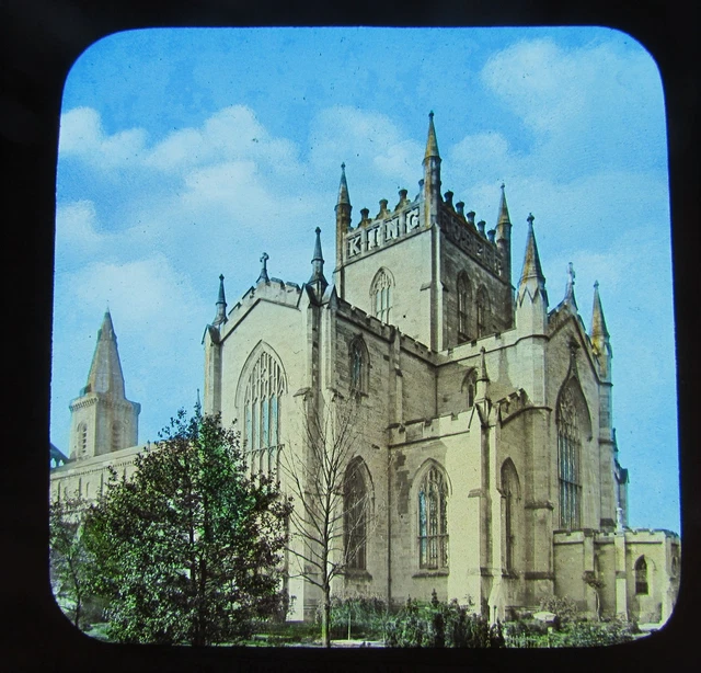 FARBE Glas magische Laterne Rutsche DUNFERMLINE ABBEY C1890 VIKTORIANISCHES SCHOTTLAND