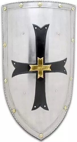 Médiéval Crusader Knight Steel heater Shield Armor Templar Viking Steel Shield