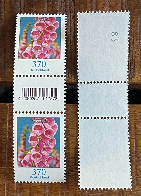 BUND FINGERHUT 370 EAN PAAR ZWISCHENSTEG MiNr 3501 RM BLUME GERMANY FLOWERS !!!