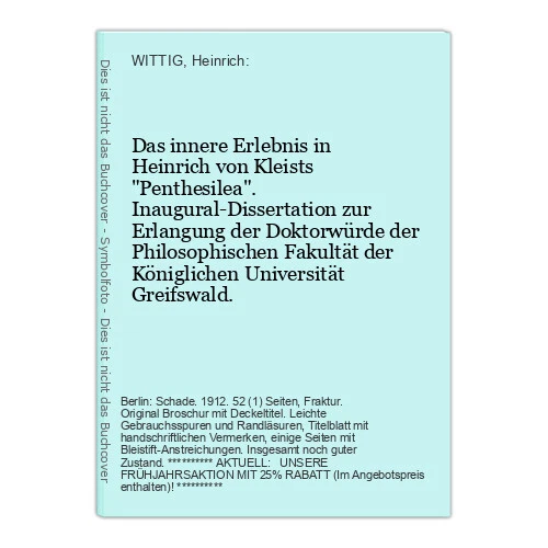 The Inner Experience IN Heinrich From Kleist's " Pent Wittig, Heinrich