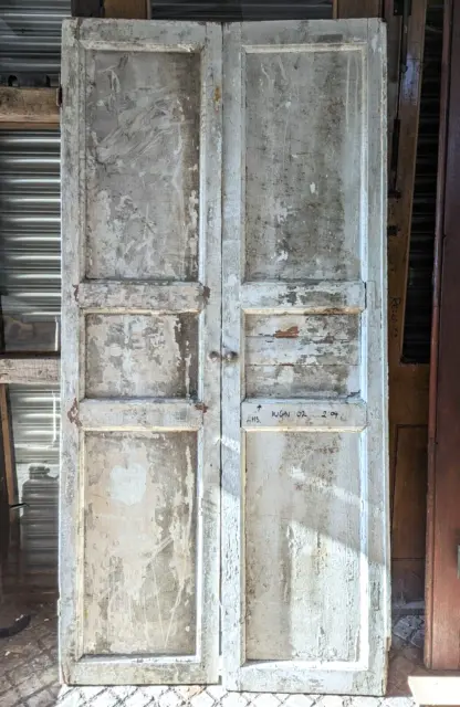 Pair Tall Reclaimed Georgian  Pine Cupboard Larder Doors For Restoration Cs0116