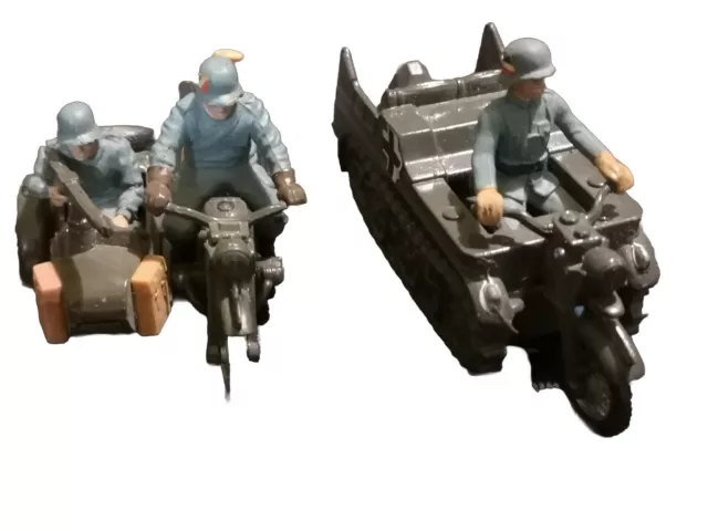 Britains Kettenkrad Half Track Motorcycle + Dispatch Rider Motorcycle