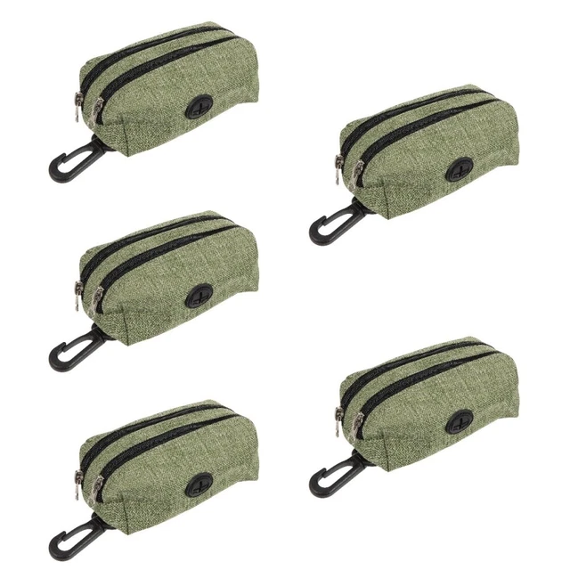 5x Dispensador de Bolsillo Perro Portátil Con Cremallera Correa Perro Excresador Portabolsas