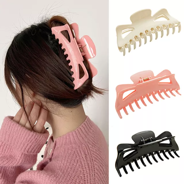 14cm Crab Clip Barrettes Large Size Oversize Hair Claw Solid Color Shark Clip ]