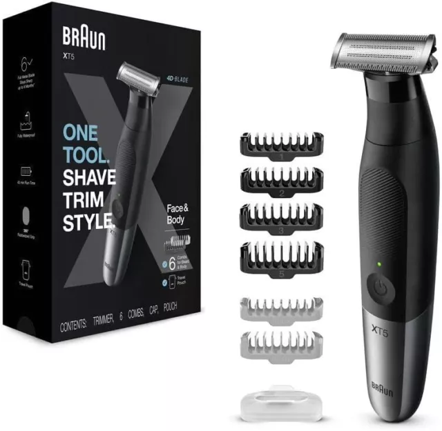 Braun Xt5200 Rasoio Elettrico Rifinitore Barba Corpo Con Custudia Viaggio