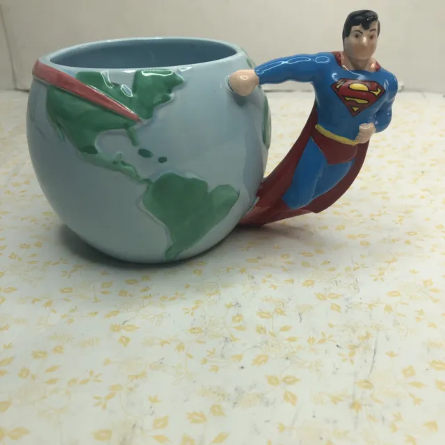 SUPERMAN AROUND THE WORLD MUG CUP 1991 DC COMICS COFFEE Mug