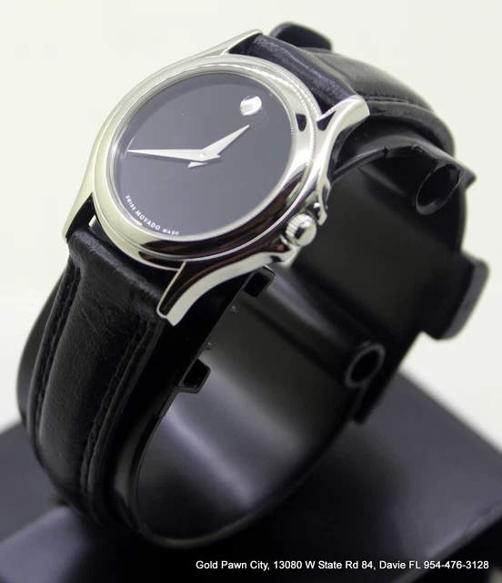 MOVADO Women's Watch St Steel Classic MUSEUM 84 E4 0823  Black/Dial/Leather Band
