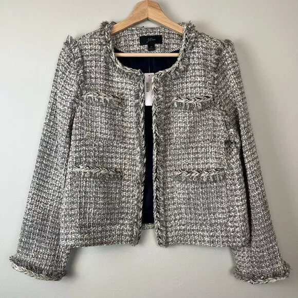 NWT J.Crew Jacket In Metallic Tweed Size 10