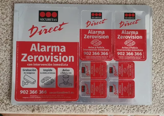 Pegatinas  Disuasorias Alarma SD Original varios tamaños modelo zerovisión