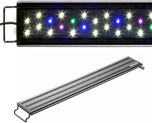 Aqua LED Aquarium Fish Tank Cover Adjustable Blue White Lights 10 Gallon 12" NEW