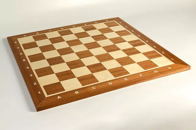 Professional CHESSBOARD 54cm / 21in Flat Clean Inlaid Mahogany & Sycamore