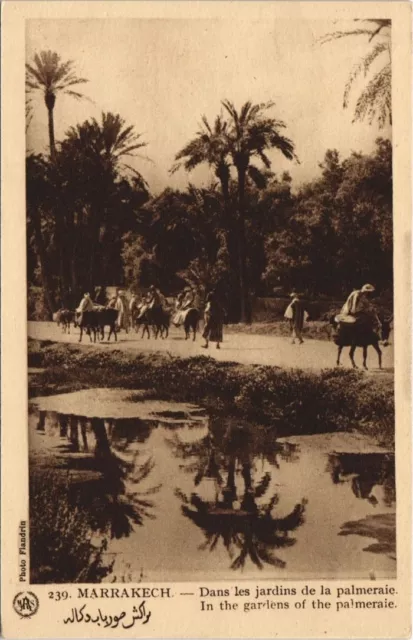 CPA AK MAROC MARRAKECH Dans les jardins de la palmeraie Flandrin (37902)