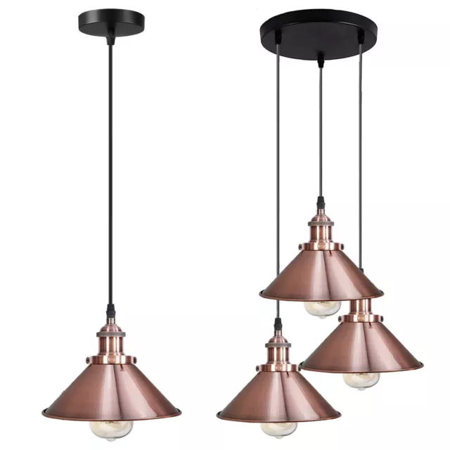 Retro Modern Vintage Metal Ceiling Pendant Industrial Light Lampshade Chandelier