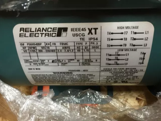 Reliance Electric P56H5420 1/2Hp Ac Motor Type P 1725Rpm 2