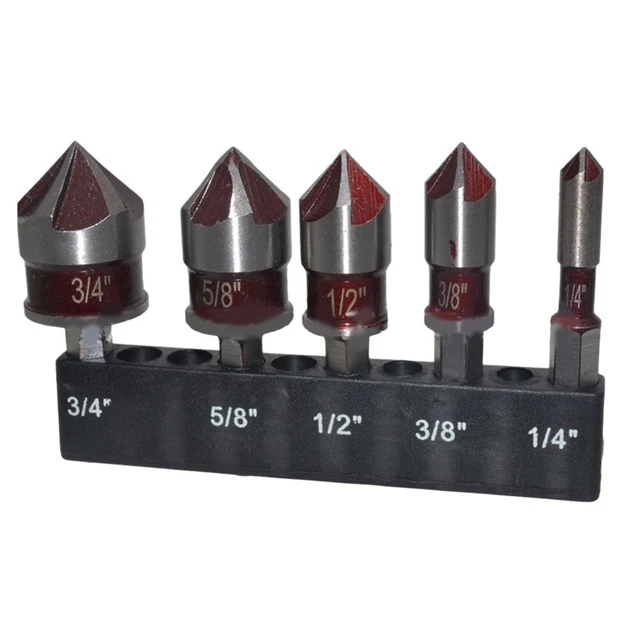 Professional Grade Hex Shank Countersink Drill Bit Set in M35 Cobalt Steel