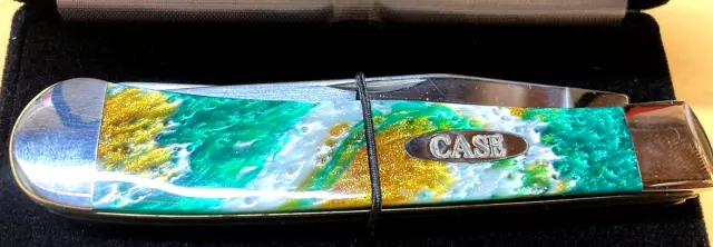 Case xx Trapper Knife Coral Sea Genuine Corelon 1/500 Stainless PRETTY COLORS !! 3