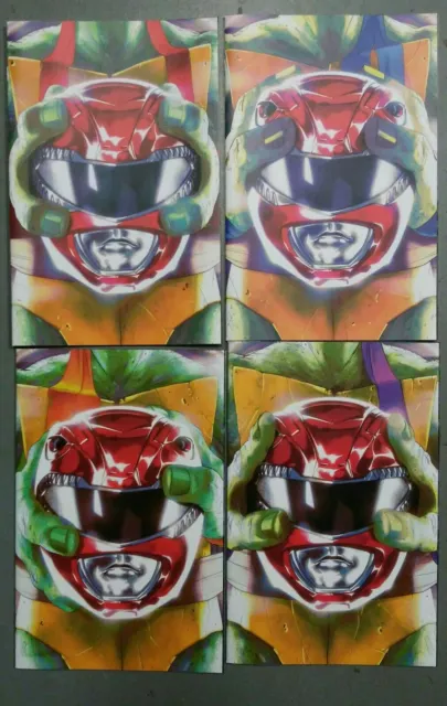 Power Rangers Teenage Mutant Ninja Turtles #1 VF/NM Red Ranger Helmet covers