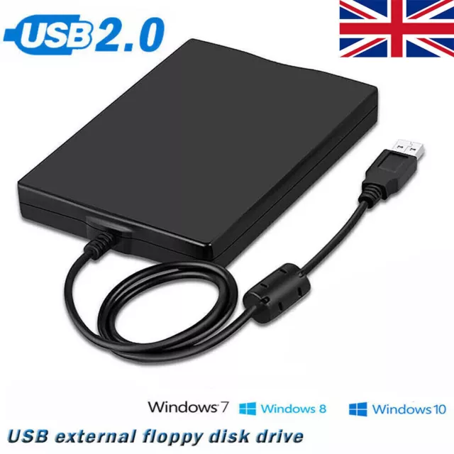 3.5 Inch USB 2.0 Portable External Floppy Disk Drive 1.44Mb Reader FDD PC Laptop