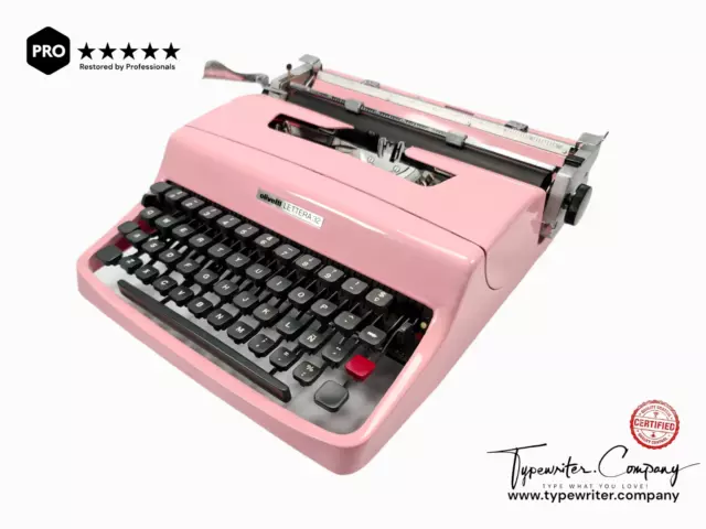 PINK Olivetti lettera 32 - Vintage Typewriter - Working Typewriter