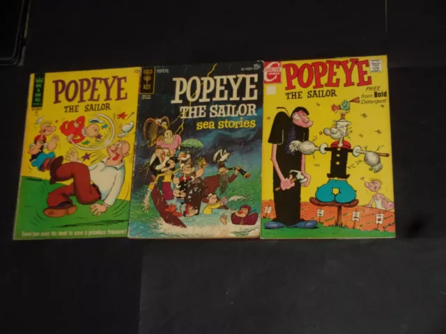 Popeye 3 Book Lot from 1960's (Sea Stories Giant Size, Plus #82 & Bold Promo)