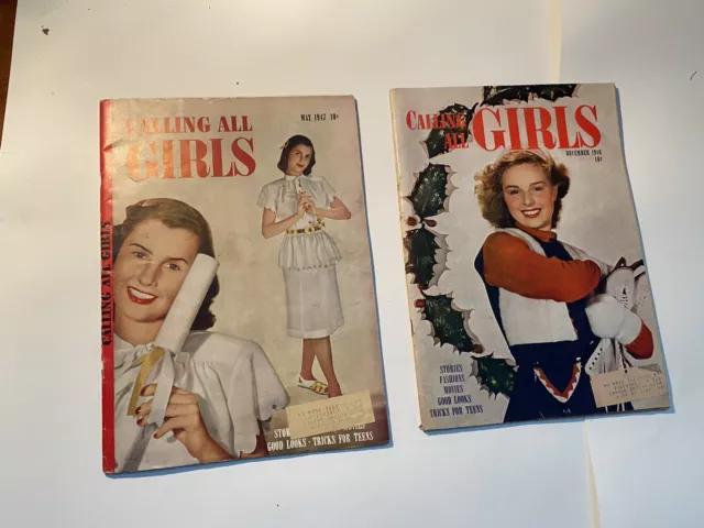 1947 Calling All Girls Magazine Lot Of 2 Issues