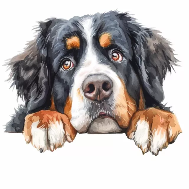 Designer Aufkleber / Sticker Fotosticker Hunde -  Berner Sennenhund Porträt 11