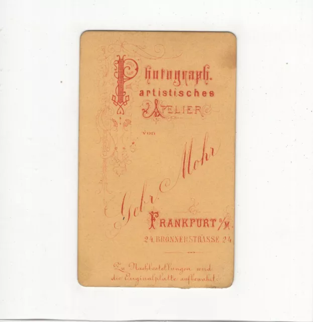 Gebr. Mohr CDV Foto Herrenportrait - Frankfurt Main 1870er 2