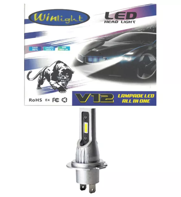 KIT 2 LAMPADE Lampadine a Led per Auto H.I.D H7 12/24V 6000K 4000LM Win  Light EUR 59,23 - PicClick IT