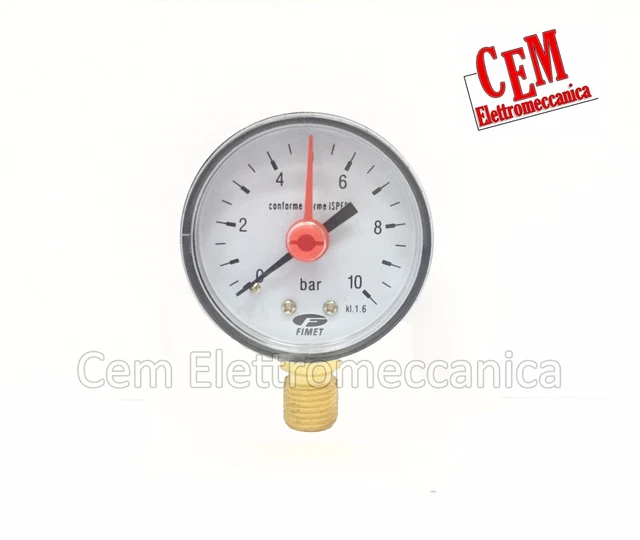 Manometro Per Autoclave Con Attacco Radiale 1/4'' - Scala 0-6 Bar - Foto 9