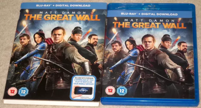 Matt Damon THE GREAT WALL Pedro Pascal ALL REGION BLU RAY with Slipcover (2016)