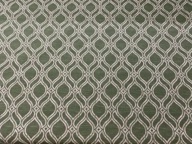 Spruce Deco Trellis Green Linen 140cm wide Curtain/Upholstery Fabric