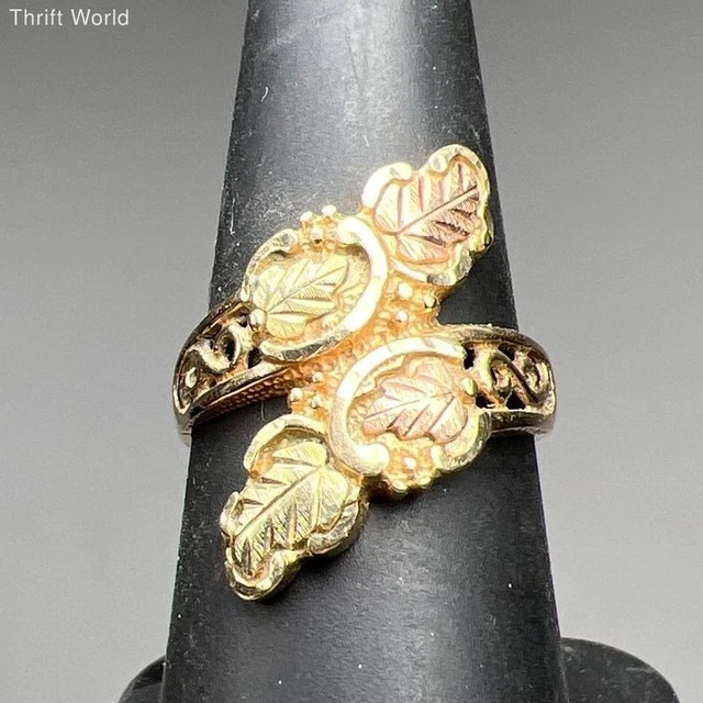 10k Jewelry Leaf Ring Vintage Black Hills Gold Rings 10K YELLOW
