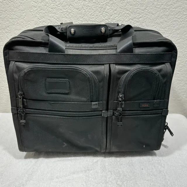 Tumi 26103DH Alpha Wheeled Deluxe Black Rolling Travel Expandable Briefcase Bag