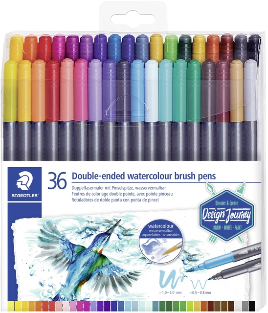 Staedtler Double-Ended Watercolour Brush Pens 36/Pkg-TB3602