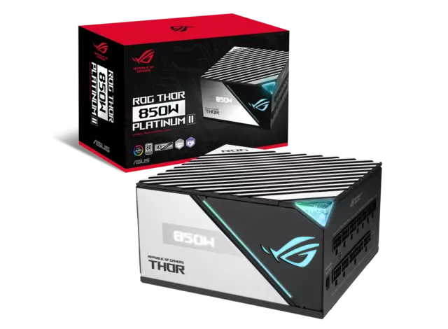 ROG Thor 850W Platinum II Alimentation (éclairage Aura Sync RGB, écran OLED)